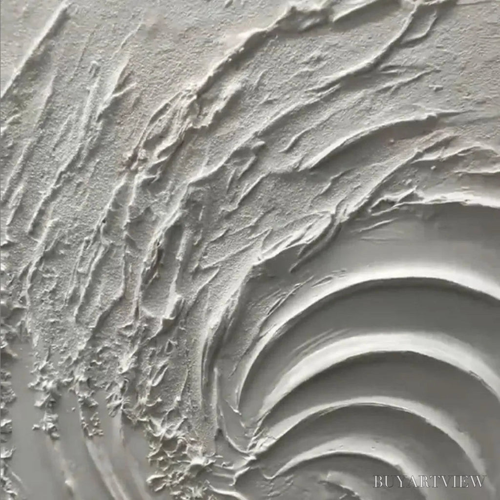 ARTOVITAS Whirlwind – Textured White Abstract Swirl Painting - image 3