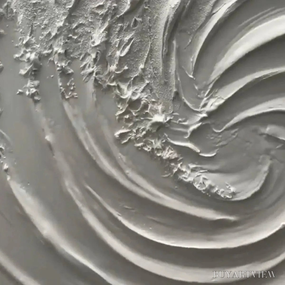 ARTOVITAS Whirlwind – Textured White Abstract Swirl Painting - image 4