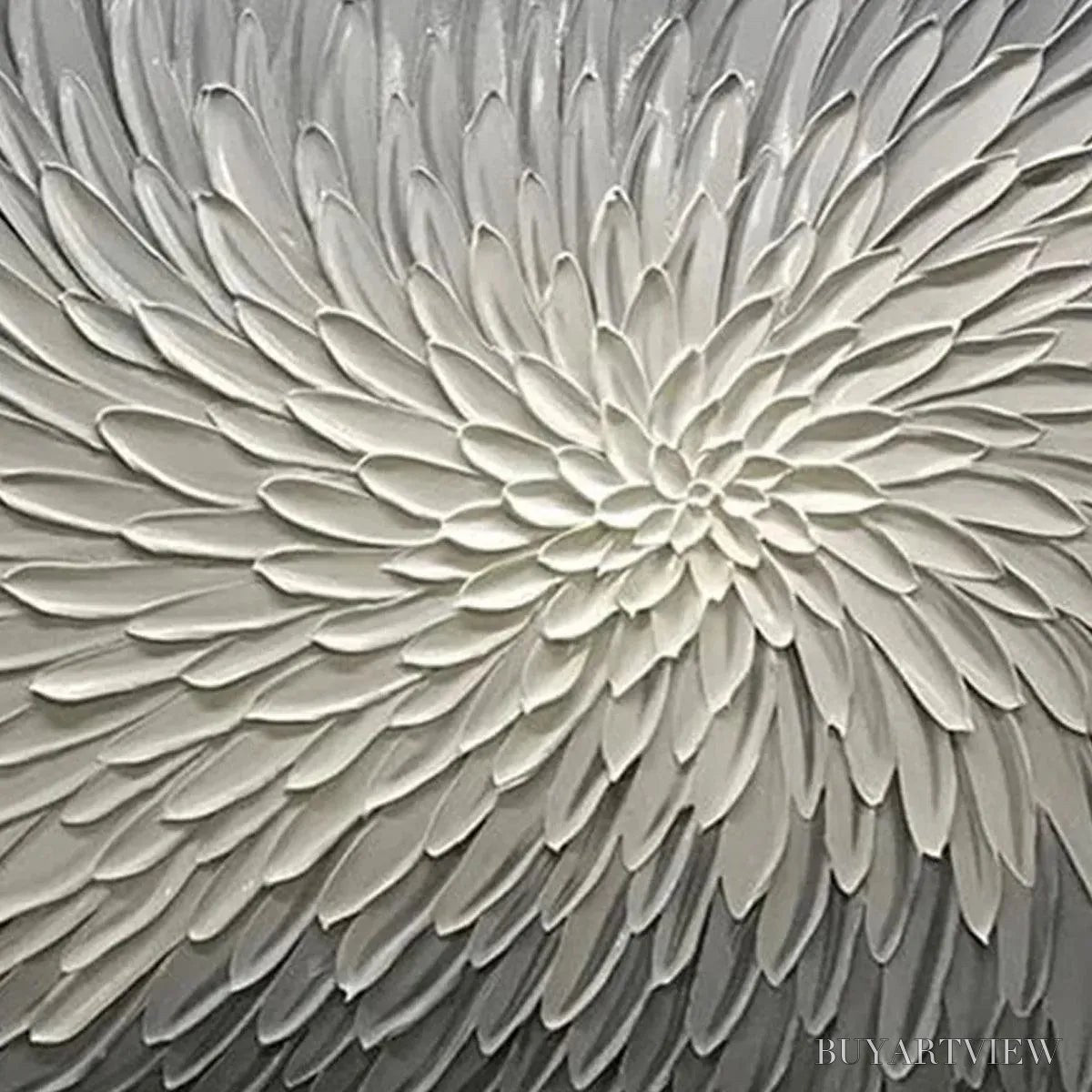 ARTOVITAS Silver Swirl – Textured Abstract Painting in Grey and White - image 6