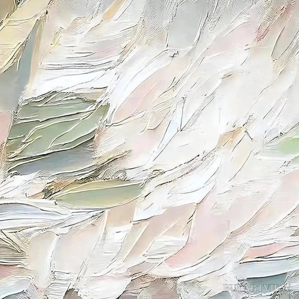 ARTOVITAS Pink Whispers – Textured Abstract Painting in Pink and Green - image 6