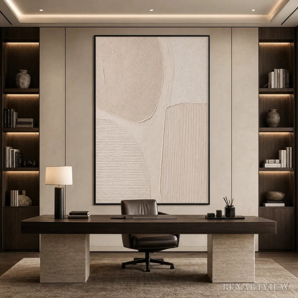ARTOVITAS Earthen Forms – Large Textured Wabi-Sabi Abstract Painting - image 2