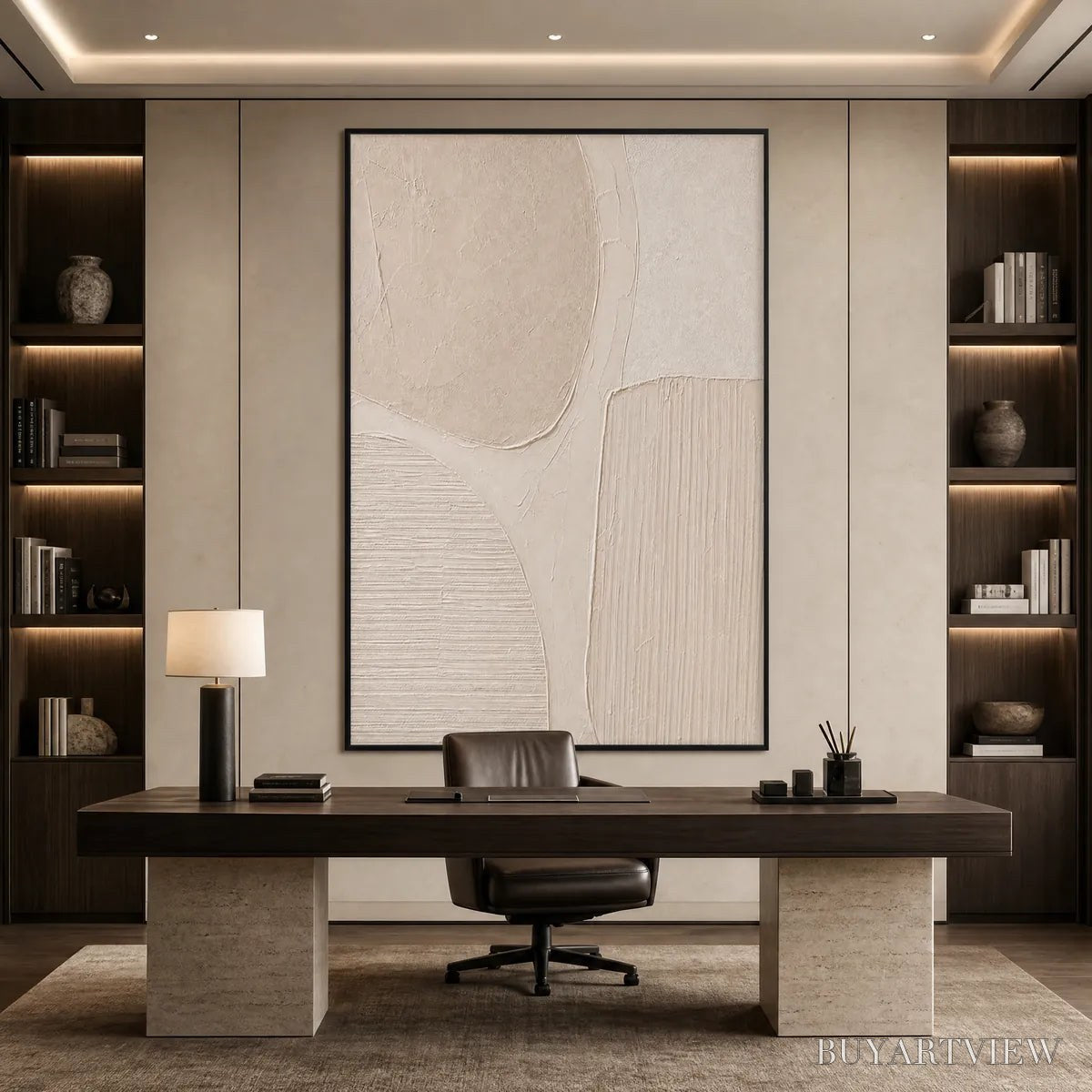 ARTOVITAS Earthen Forms – Large Textured Wabi-Sabi Abstract Painting - image 2