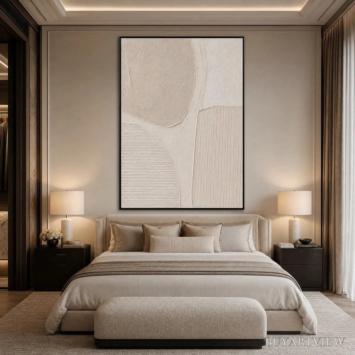ARTOVITAS Earthen Forms – Large Textured Wabi-Sabi Abstract Painting - image 4