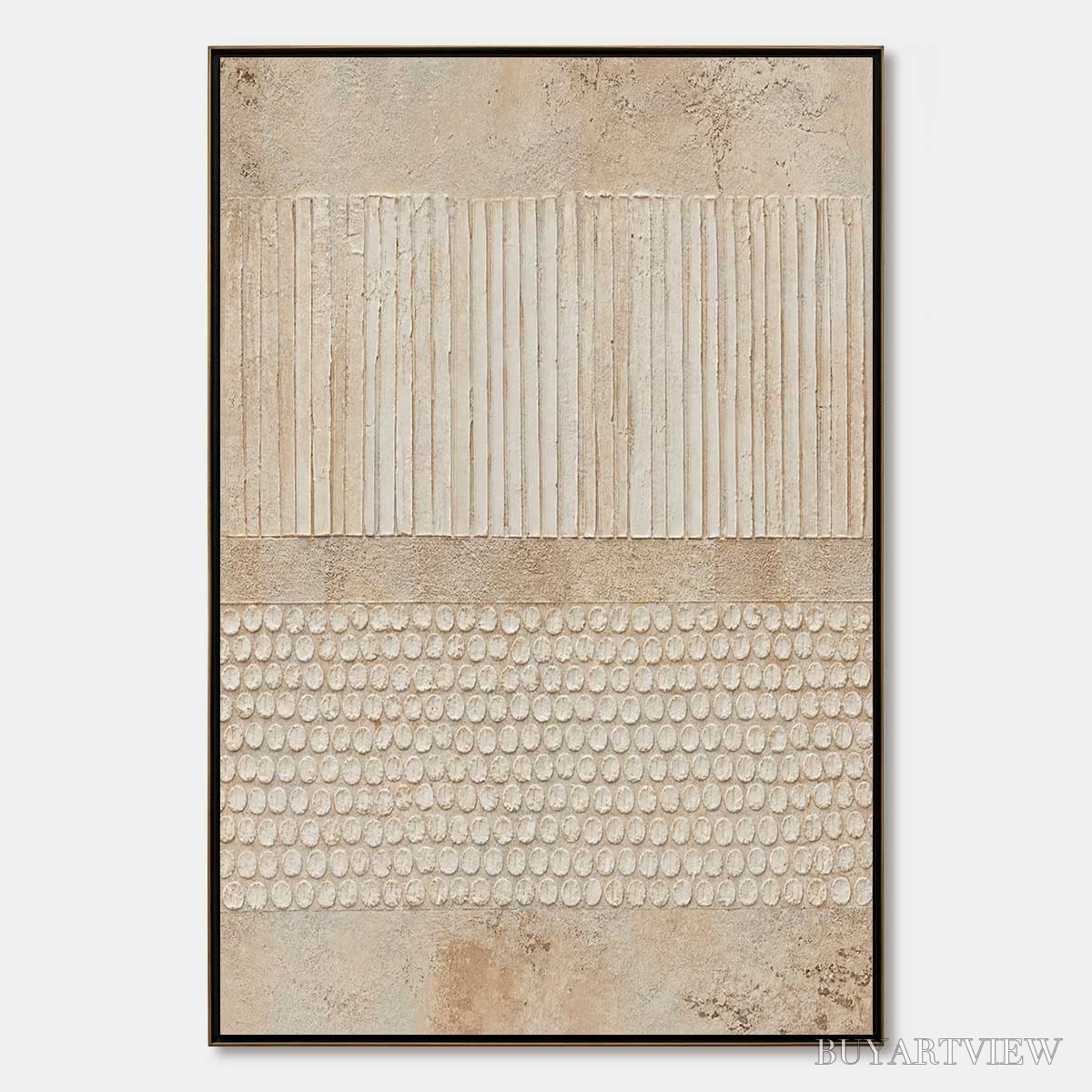 ARTOVITAS Earthen Rhythm – Vertical Wabi-Sabi Textured Abstract - image 1
