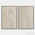 ARTOVITAS Continuum – Beige Textured Minimalist Wabi-Sabi Abstract Diptych - image 1