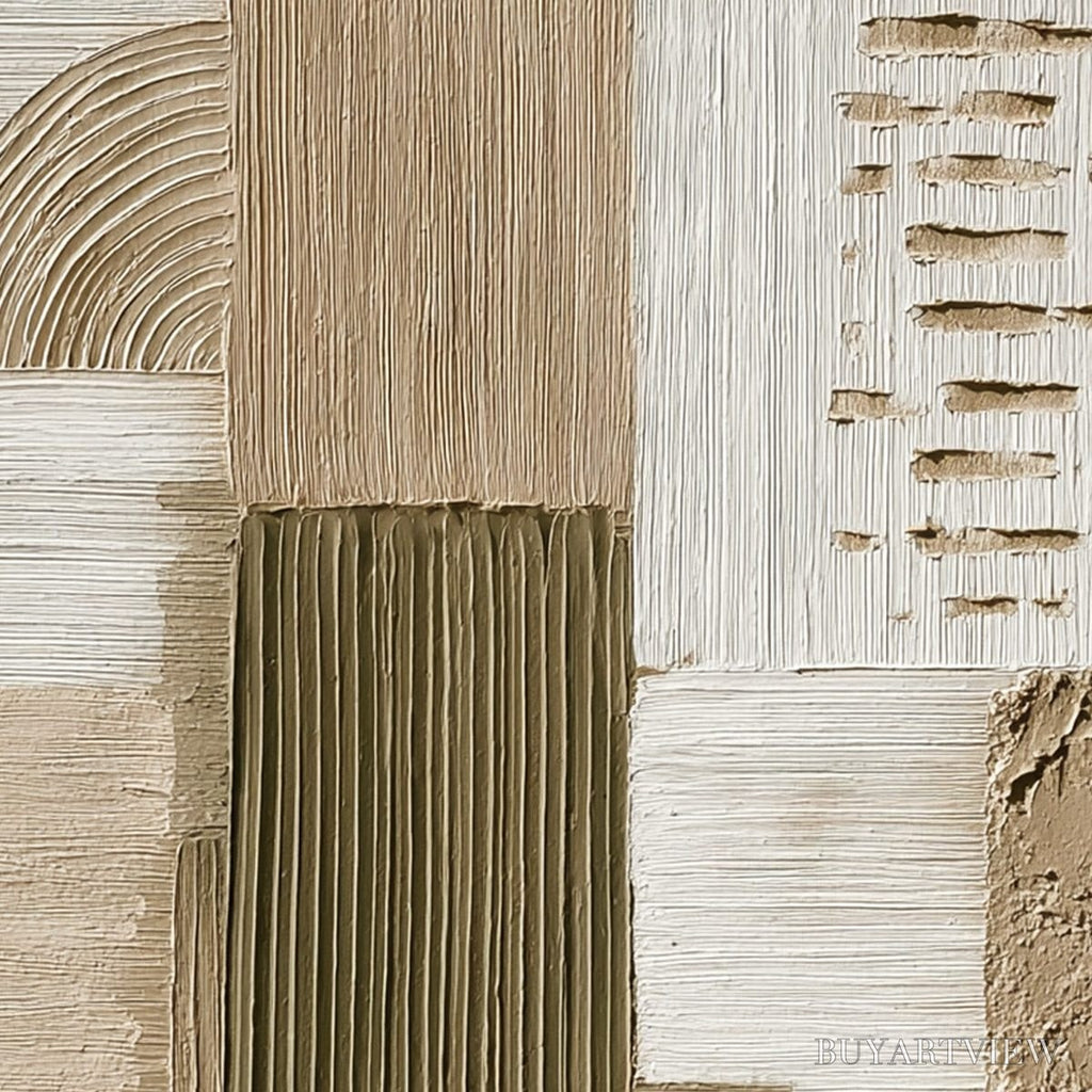 ARTOVITAS Strata Textured Abstract Neutral Oil Painting for Modern - image 3