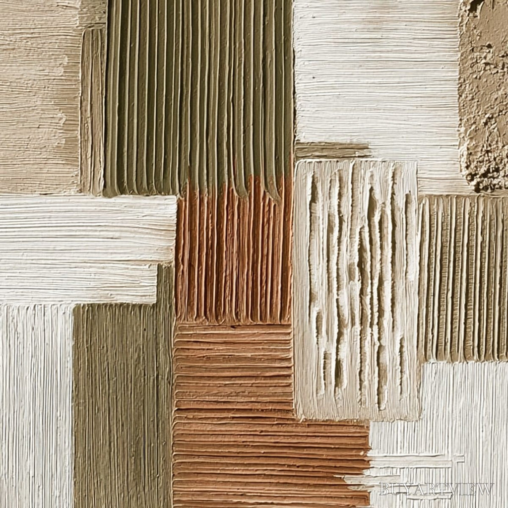ARTOVITAS Strata Textured Abstract Neutral Oil Painting for Modern - image 5