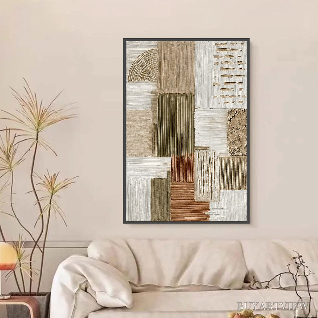 ARTOVITAS Strata Textured Abstract Neutral Oil Painting for Modern - image 6