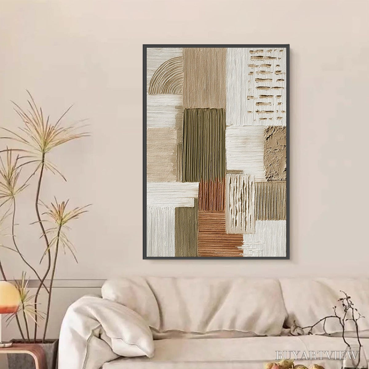 ARTOVITAS Strata Textured Abstract Neutral Oil Painting for Modern - image 6