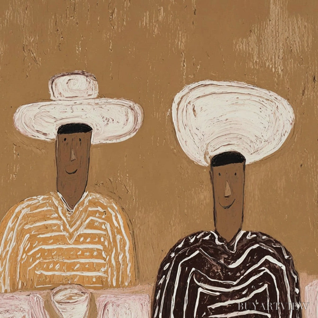 ARTOVITAS the Sharing Bowl – Textured Wabi Sabi Painting of Shared Moments - image 3