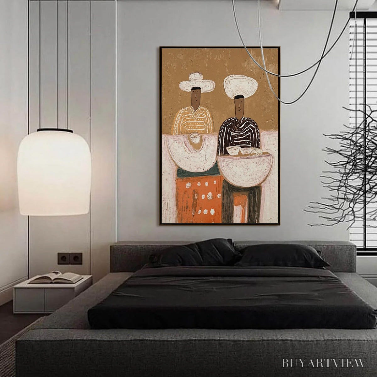 ARTOVITAS the Sharing Bowl – Textured Wabi Sabi Painting of Shared Moments - image 4