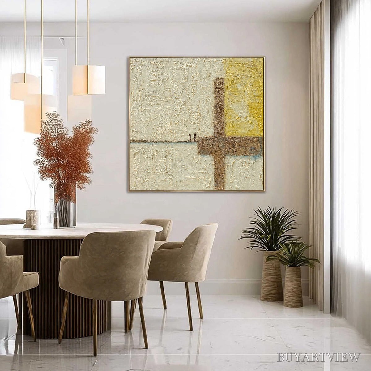 ARTOVITAS Juncture – Textured Wabi Sabi Abstract Oil Painting for Walls - image 2