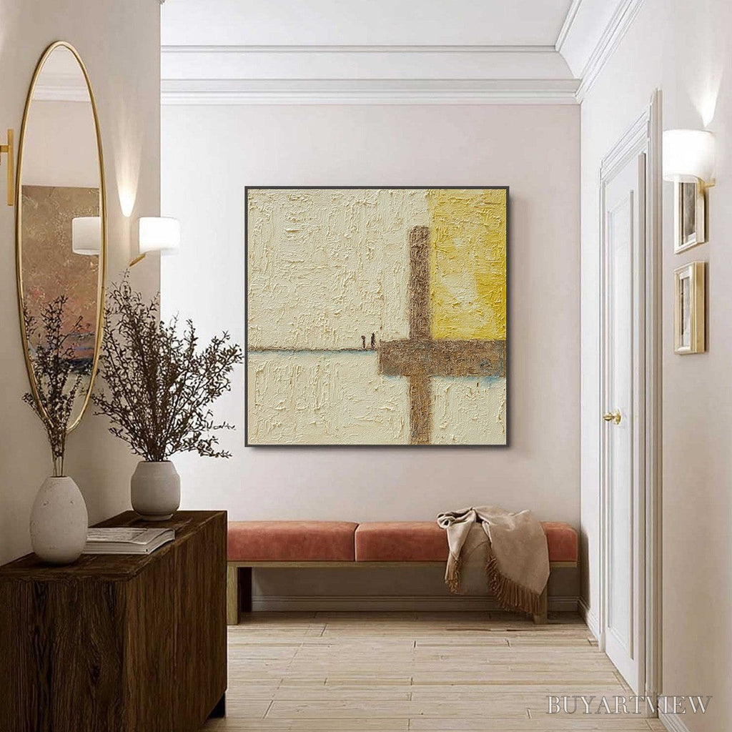ARTOVITAS Juncture – Textured Wabi Sabi Abstract Oil Painting for Walls - image 4