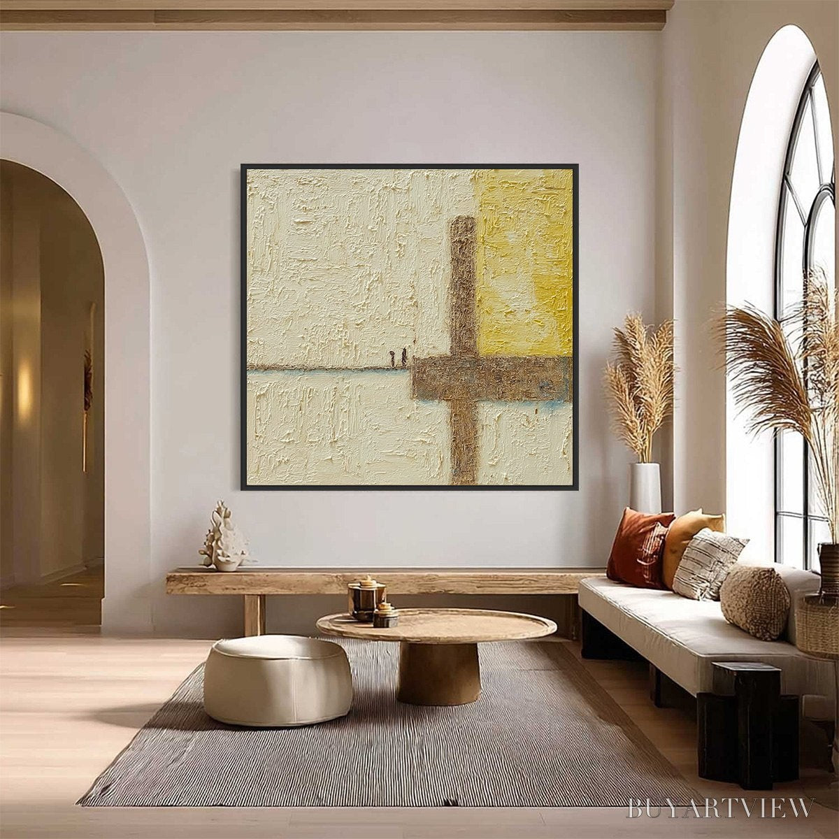 ARTOVITAS Juncture – Textured Wabi Sabi Abstract Oil Painting for Walls - image 6