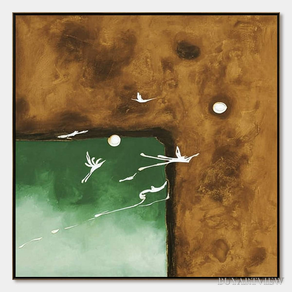 ARTOVITAS Sojourn – Wabi Sabi Impasto Painting of an Avian Journey - image 1