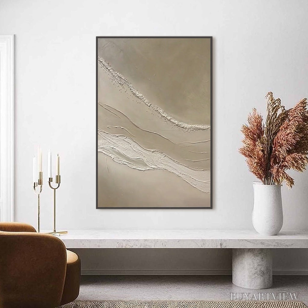 ARTOVITAS Serene Trace – Minimalist Wabi-Sabi Textured Abstract - image 2