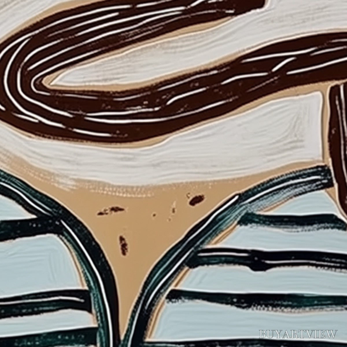 ARTOVITAS Grounded Flow – Wabi Sabi Inspired Abstract Painting with Earthy Tones - image 3