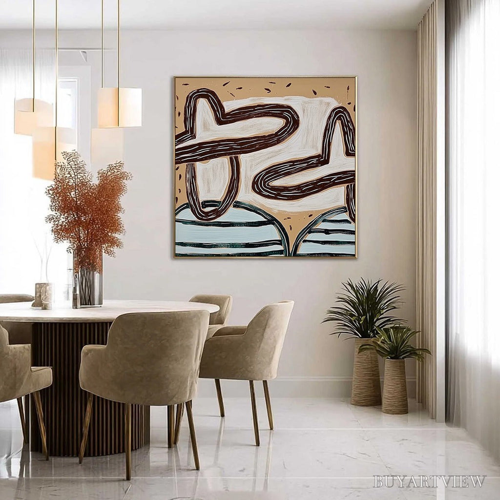 ARTOVITAS Grounded Flow – Wabi Sabi Inspired Abstract Painting with Earthy Tones - image 4