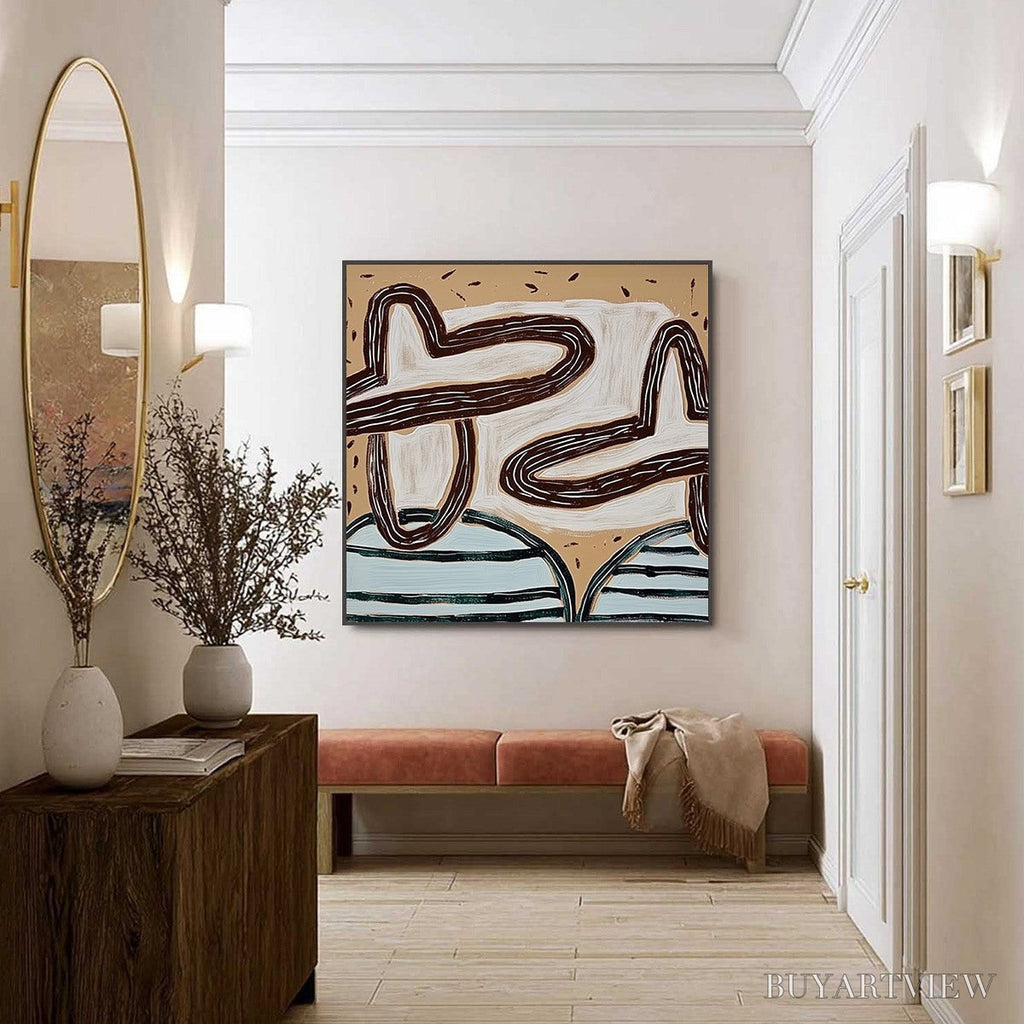 ARTOVITAS Grounded Flow – Wabi Sabi Inspired Abstract Painting with Earthy Tones - image 6