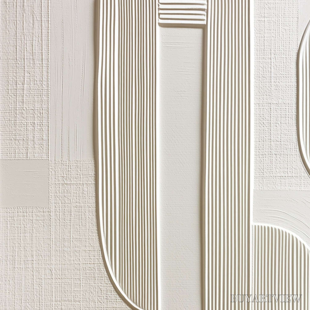 ARTOVITAS Static Rhythm – Textured White Minimalist Abstract - image 3