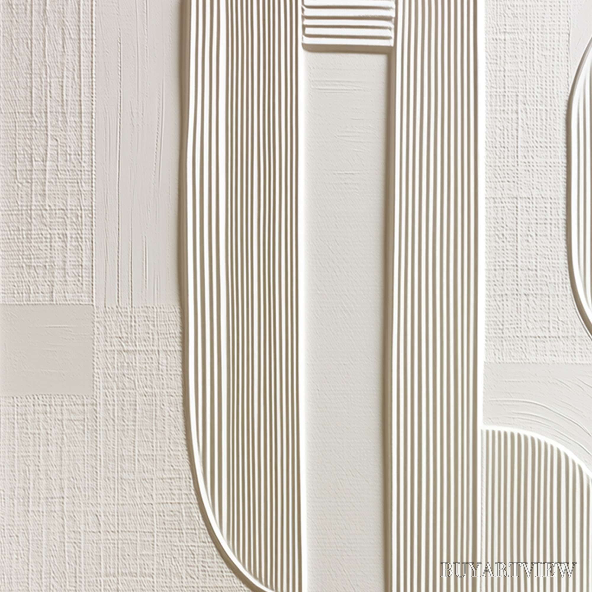ARTOVITAS Static Rhythm – Textured White Minimalist Abstract - image 3