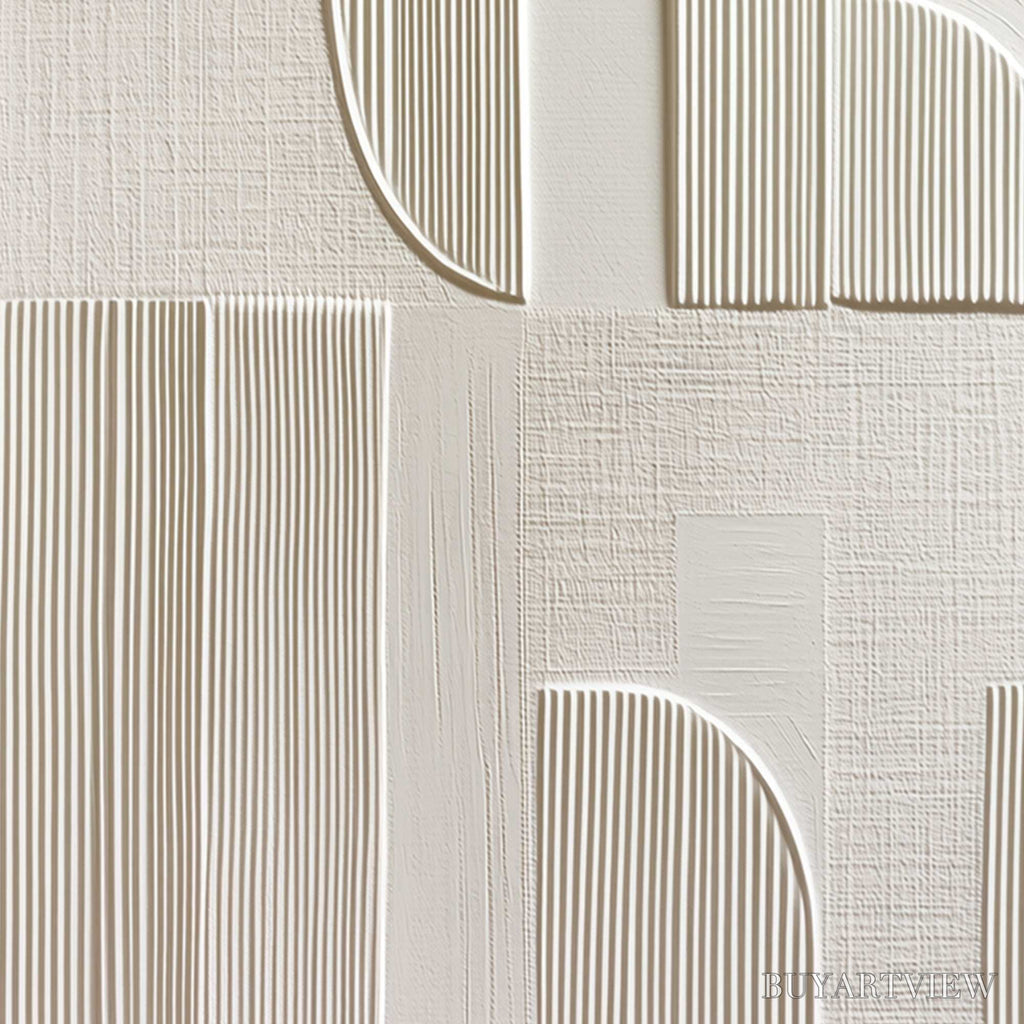 ARTOVITAS Static Rhythm – Textured White Minimalist Abstract - image 5
