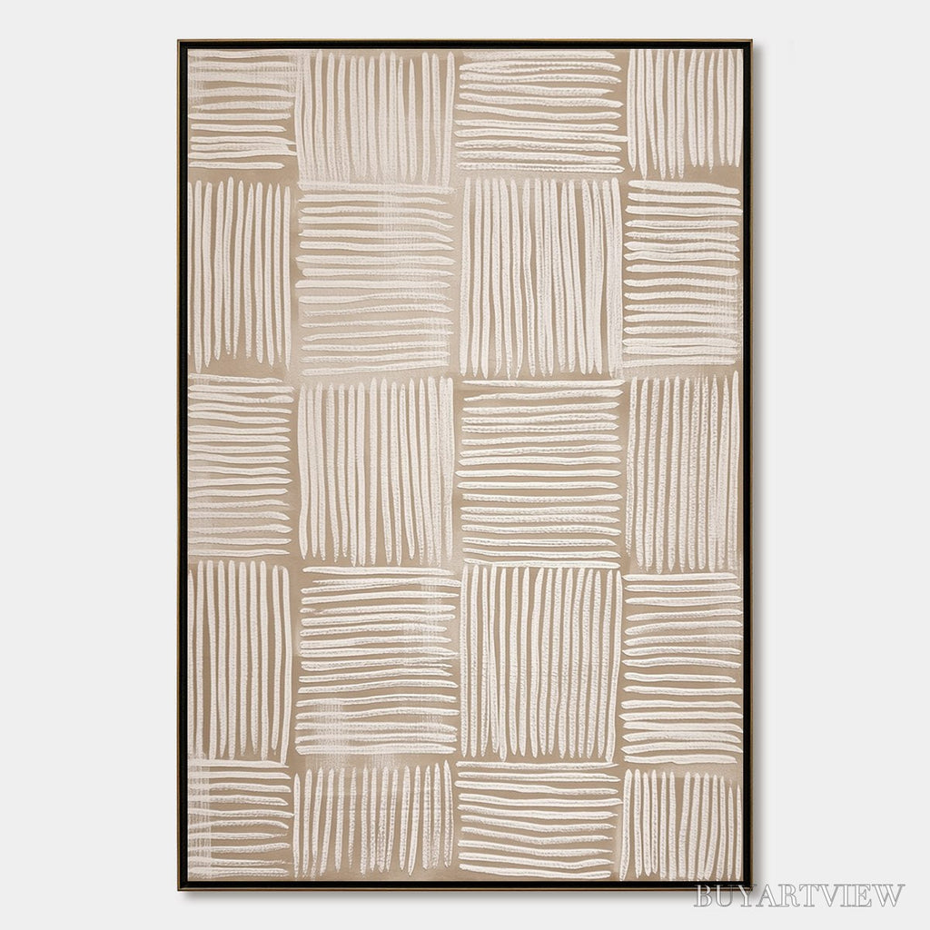 ARTOVITAS Woven Calm – Textured Minimalist Wabi-Sabi Abstract Painting - image 1