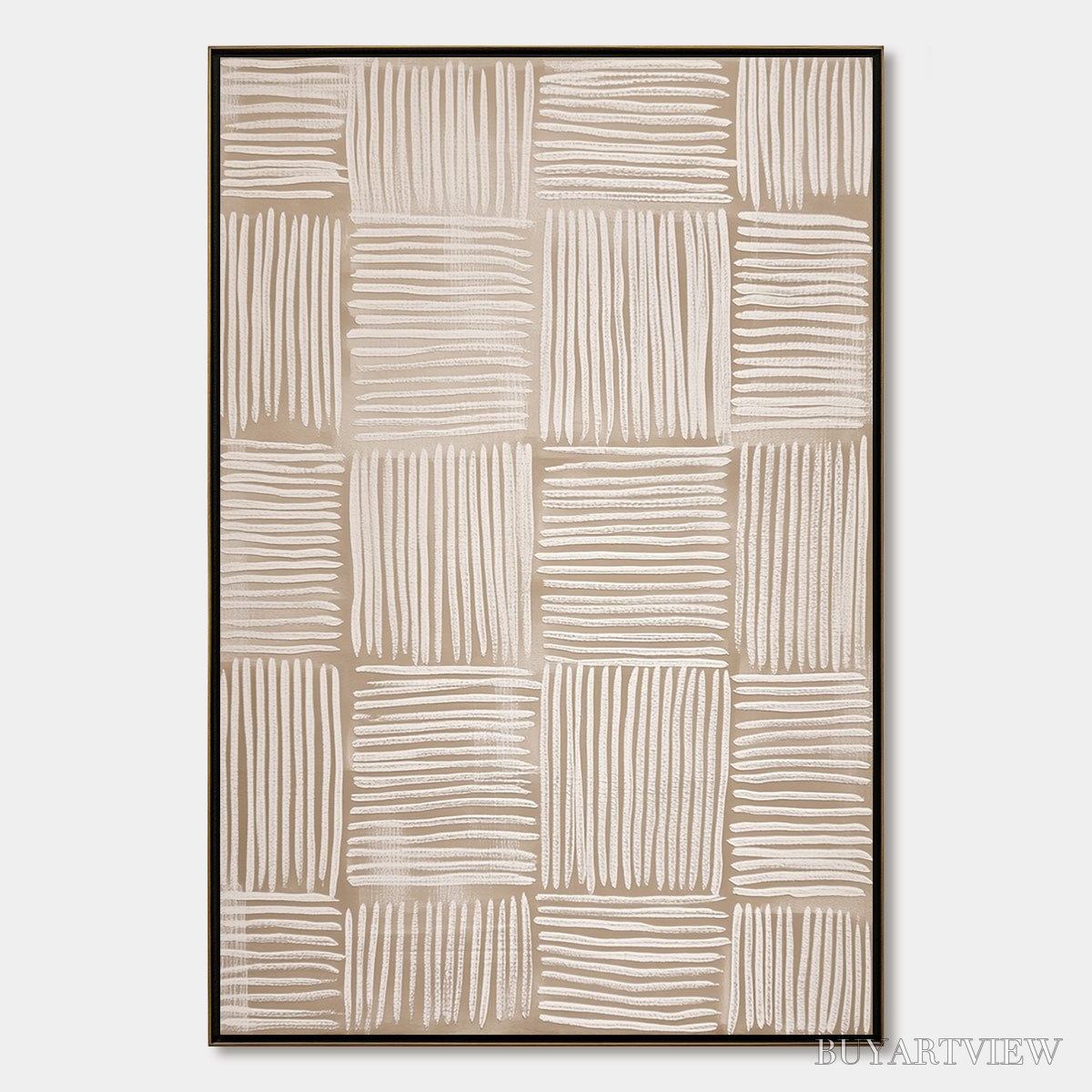 ARTOVITAS Woven Calm – Textured Minimalist Wabi-Sabi Abstract Painting - image 1