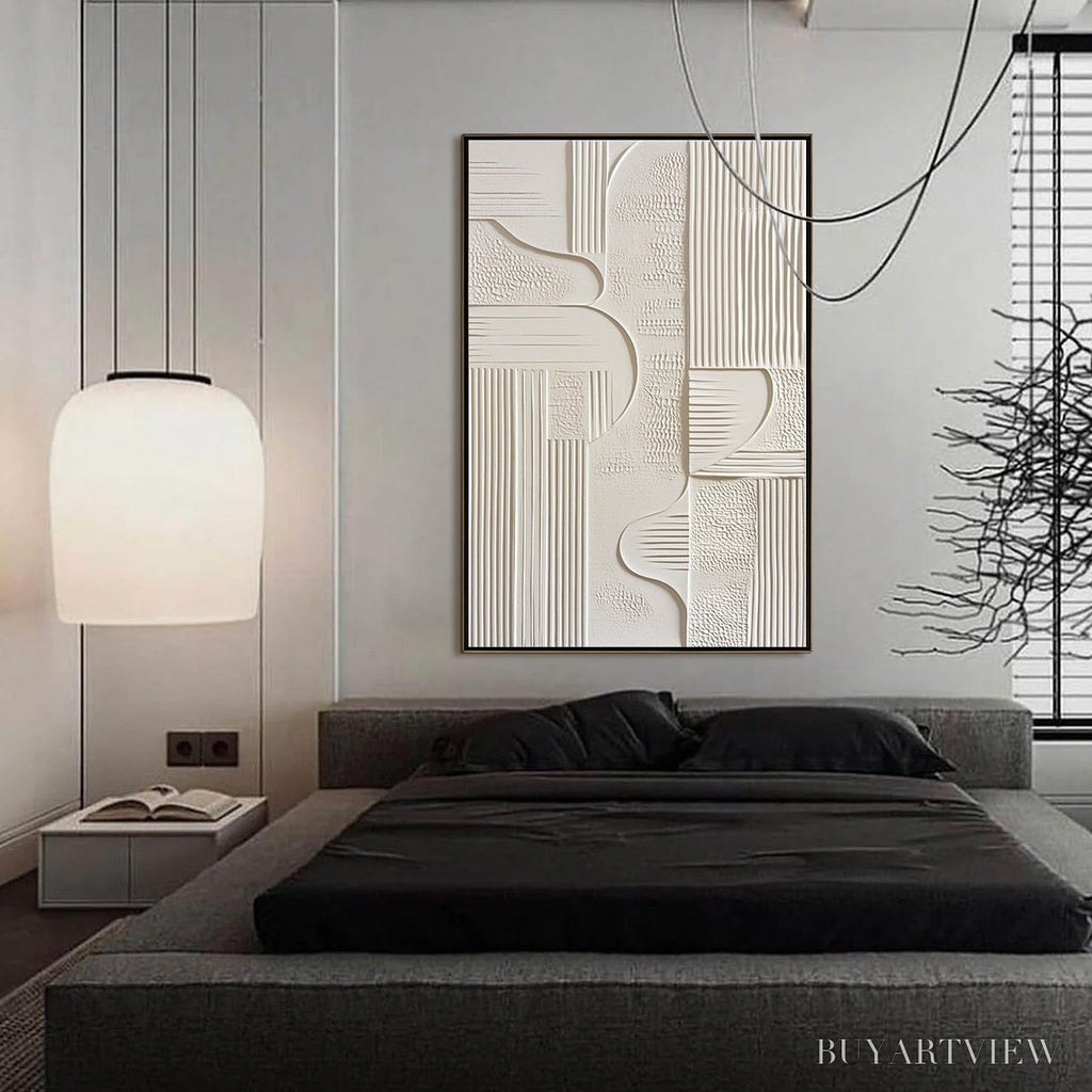 ARTOVITAS Structured Calm – Textured White Minimalist Abstract Wabi Sabi - image 4