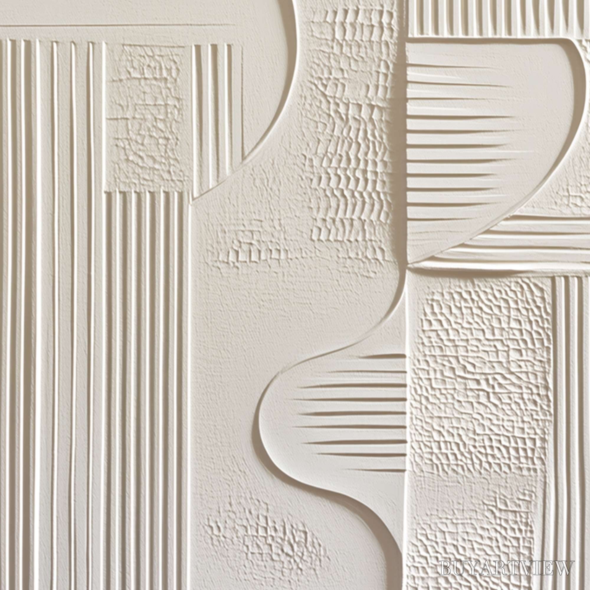 ARTOVITAS Structured Calm – Textured White Minimalist Abstract Wabi Sabi - image 5
