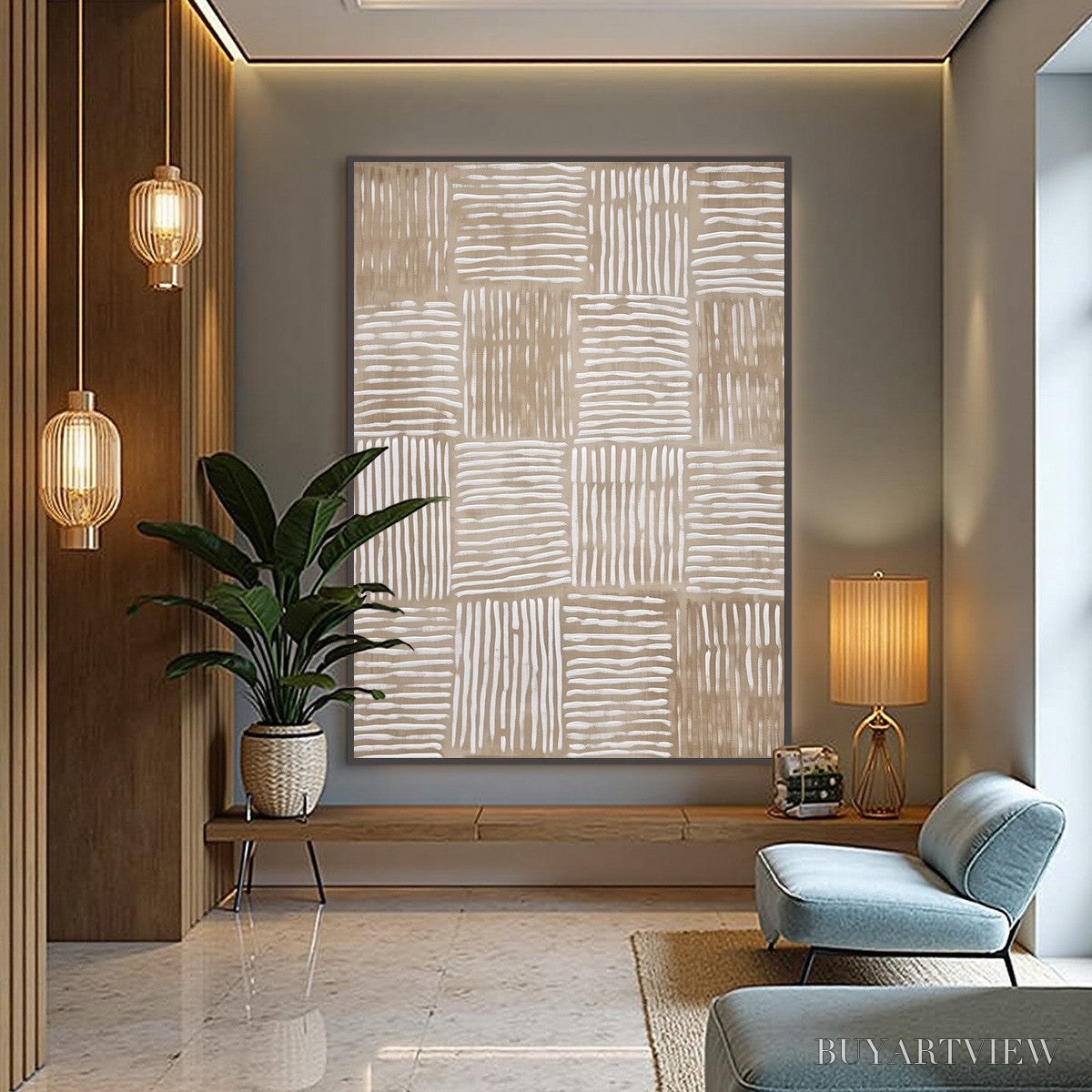 ARTOVITAS Woven Rhythm – Textured Wabi Sabi Abstract - image 4