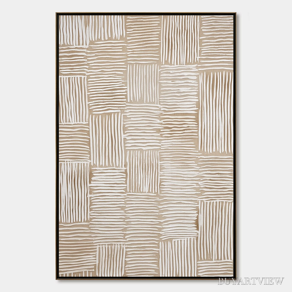 ARTOVITAS Woven Calm – Hand-Painted Wabi Sabi Textured Abstract Art - image 1