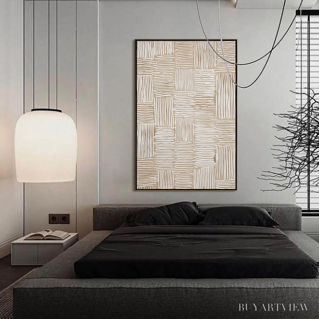 ARTOVITAS Woven Calm – Hand-Painted Wabi Sabi Textured Abstract Art - image 4