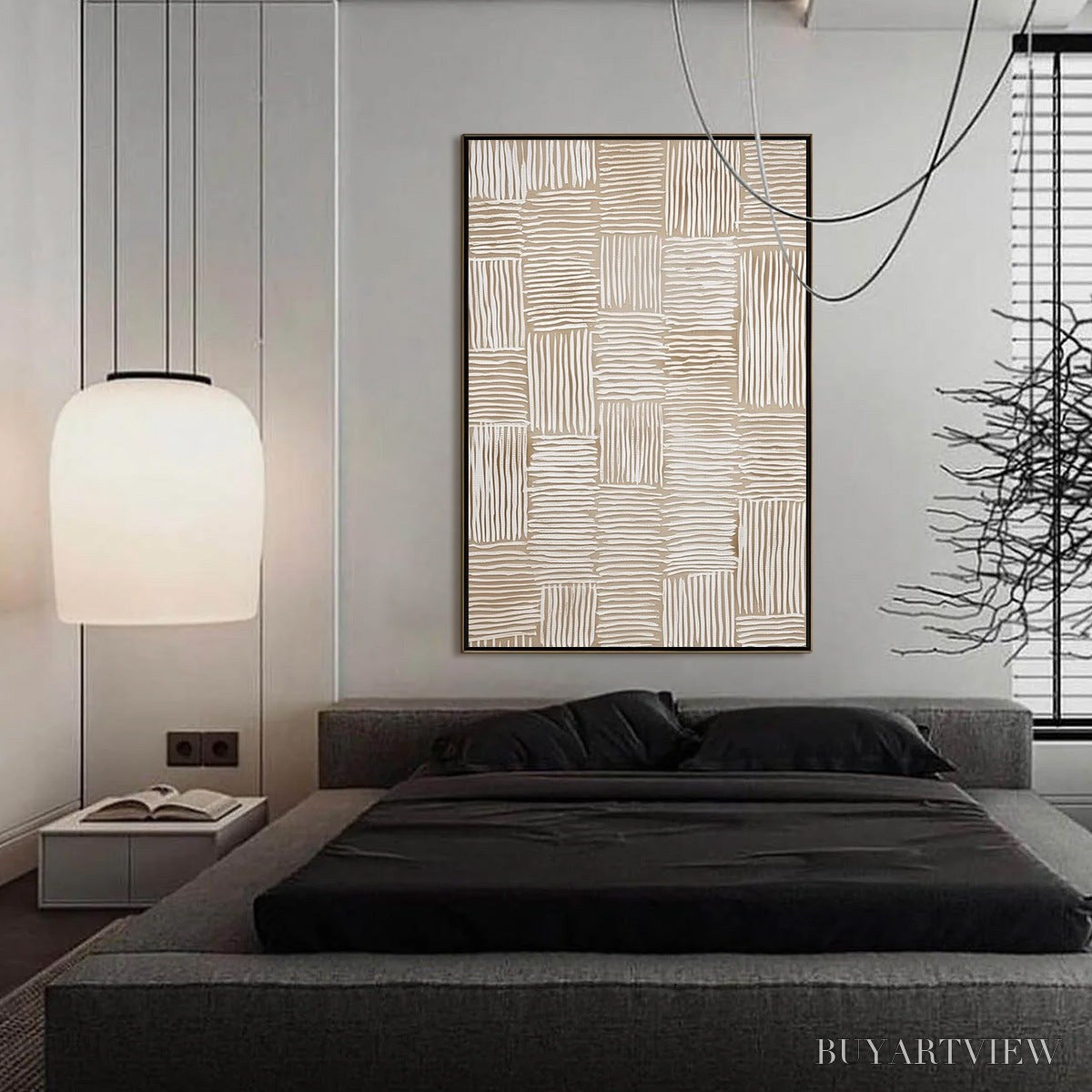 ARTOVITAS Woven Calm – Hand-Painted Wabi Sabi Textured Abstract Art - image 4