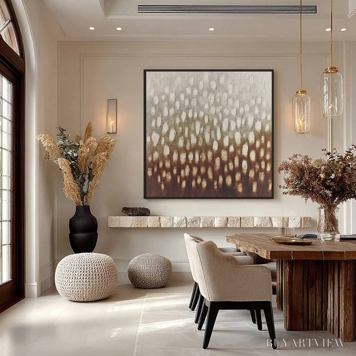ARTOVITAS Earth'S Whisper – Textured Wabi Sabi Abstract Art in Earth Tones - image 4