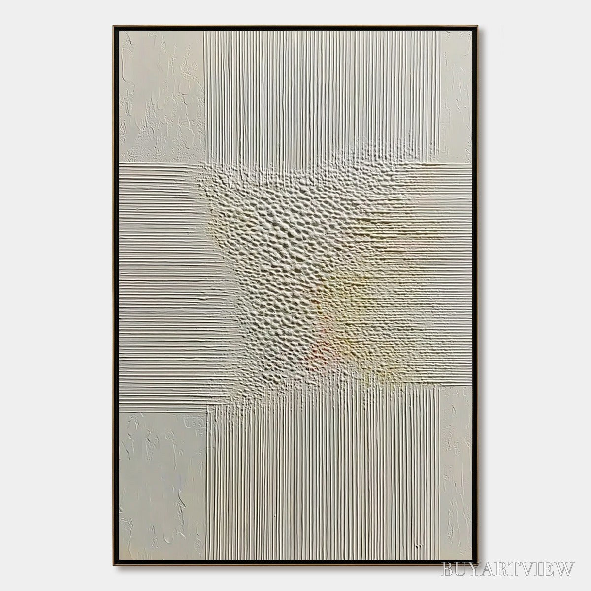 ARTOVITAS Echoes of Stillness – Vertical Wabi Sabi Textured Abstract - image 1