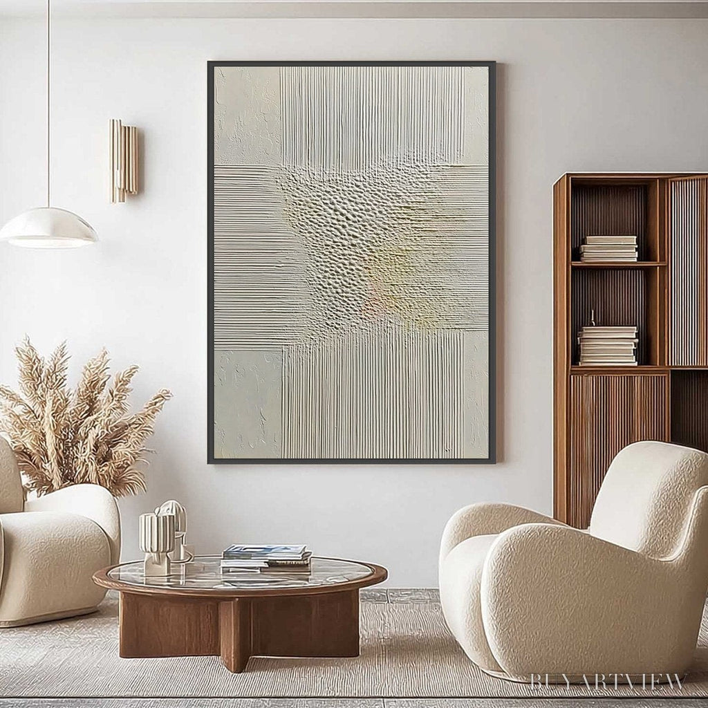 ARTOVITAS Echoes of Stillness – Vertical Wabi Sabi Textured Abstract - image 4