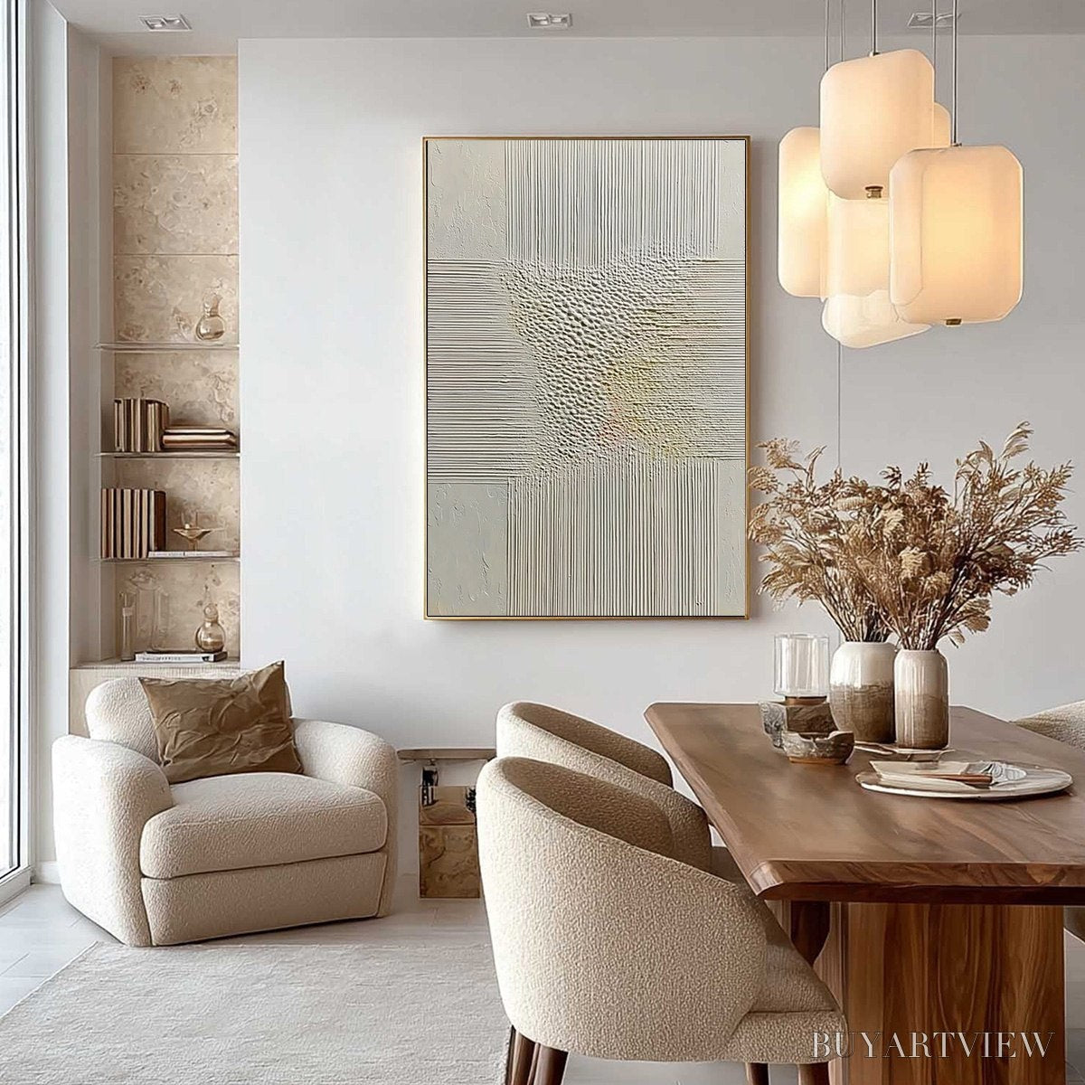 ARTOVITAS Echoes of Stillness – Vertical Wabi Sabi Textured Abstract - image 6