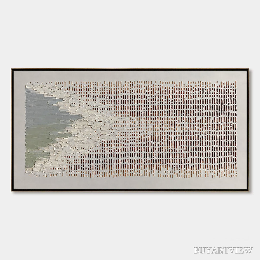 ARTOVITAS Coastal Rhythm – Textured Wabi Sabi Abstract Horizontal - image 1