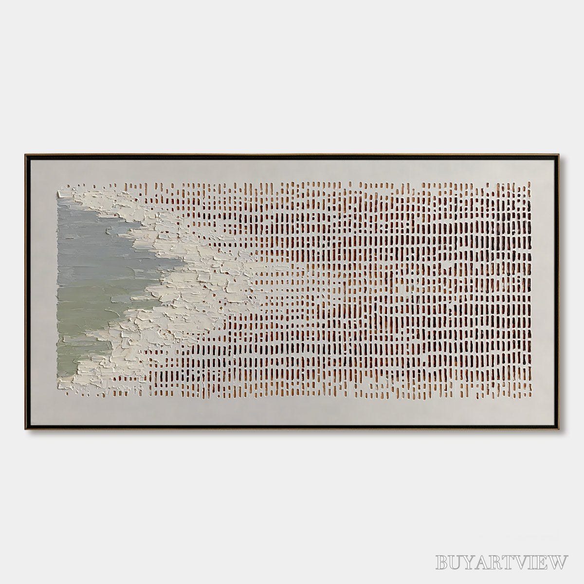 ARTOVITAS Coastal Rhythm – Textured Wabi Sabi Abstract Horizontal - image 1