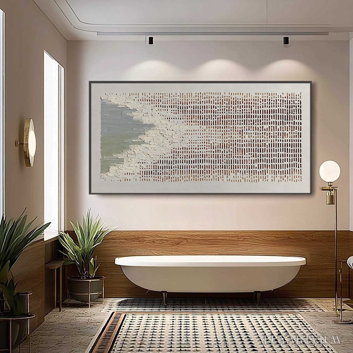 ARTOVITAS Coastal Rhythm – Textured Wabi Sabi Abstract Horizontal - image 2