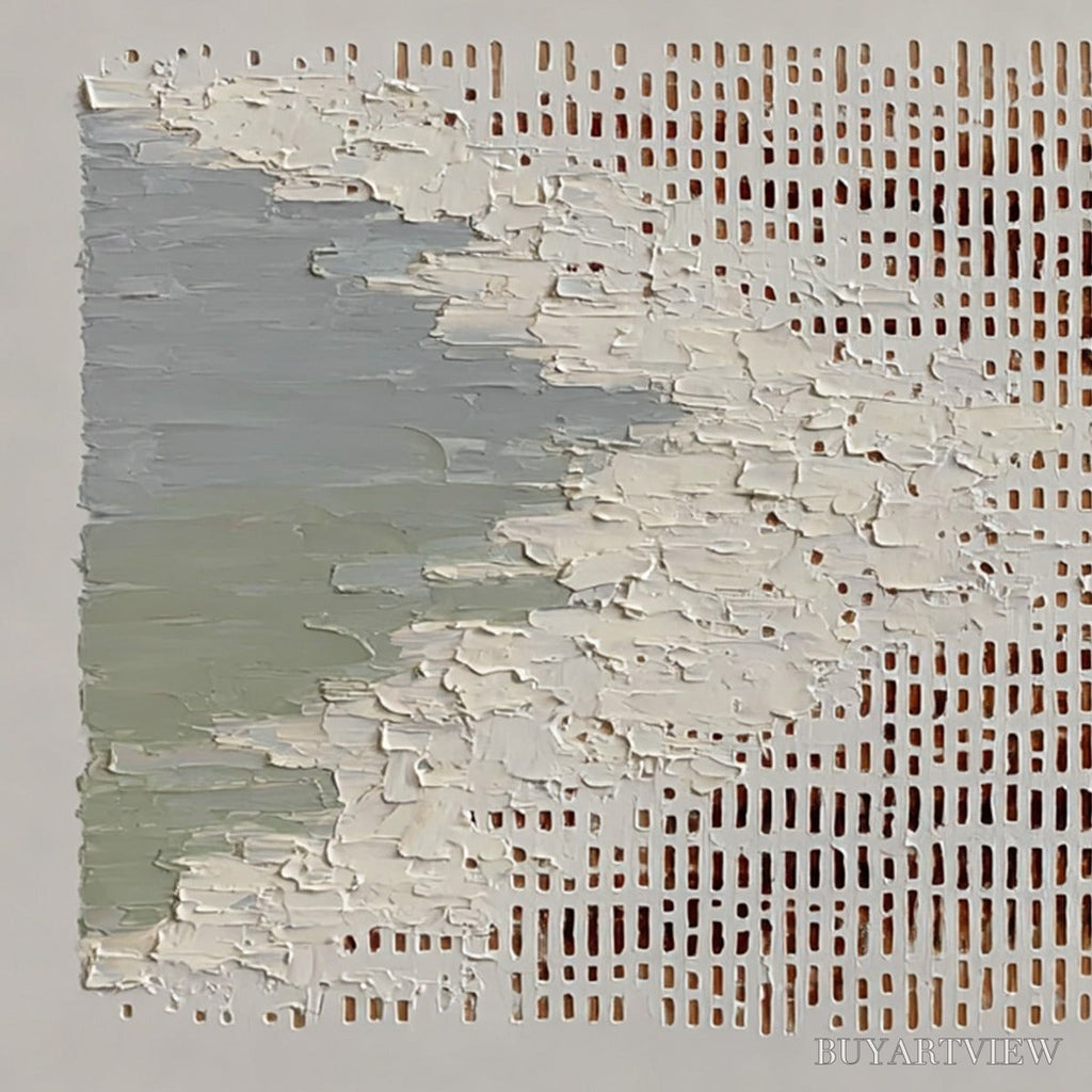 ARTOVITAS Coastal Rhythm – Textured Wabi Sabi Abstract Horizontal - image 3
