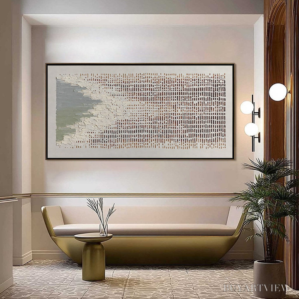 ARTOVITAS Coastal Rhythm – Textured Wabi Sabi Abstract Horizontal - image 4