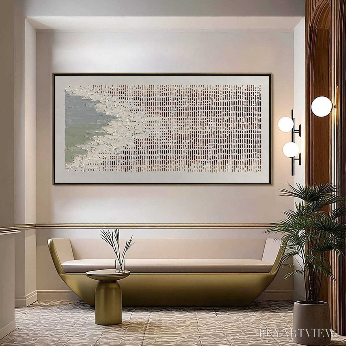 ARTOVITAS Coastal Rhythm – Textured Wabi Sabi Abstract Horizontal - image 4