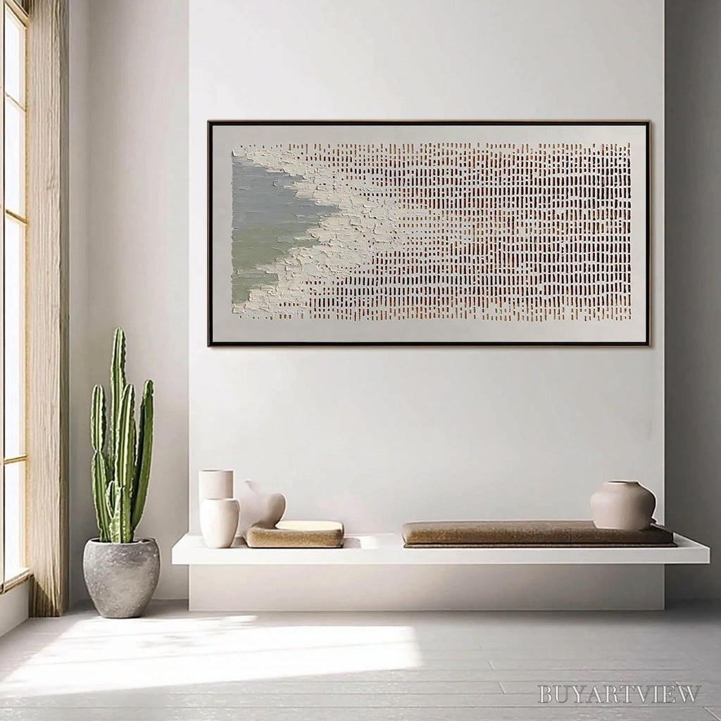 ARTOVITAS Coastal Rhythm – Textured Wabi Sabi Abstract Horizontal - image 6