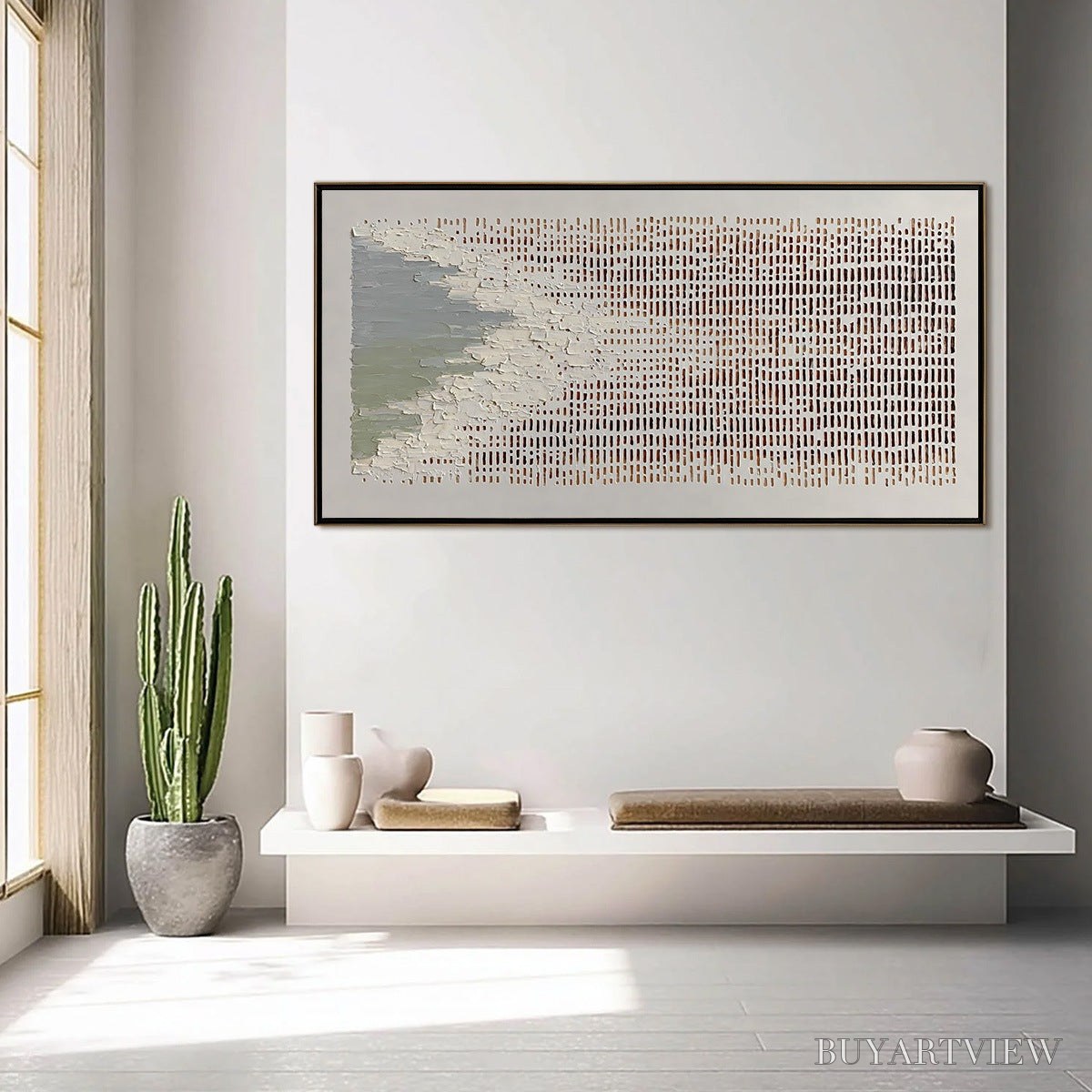 ARTOVITAS Coastal Rhythm – Textured Wabi Sabi Abstract Horizontal - image 6