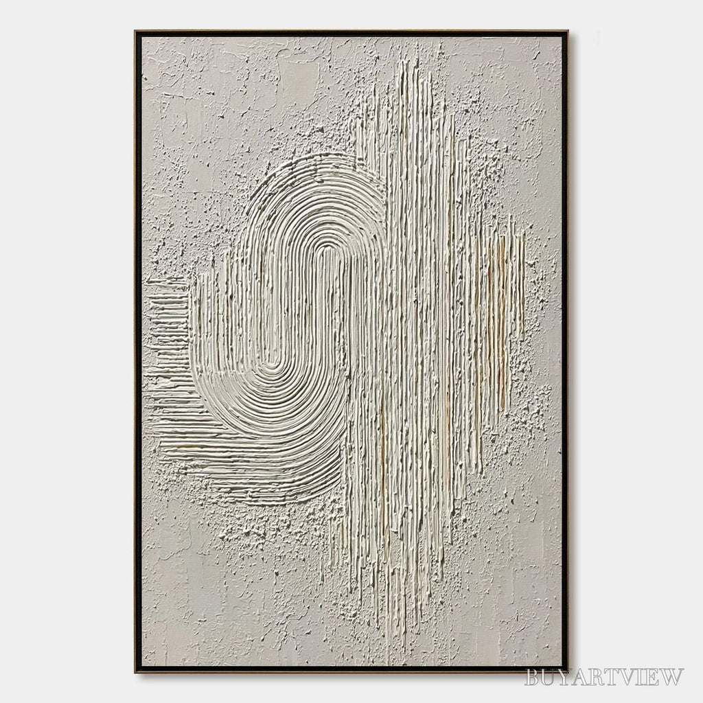 ARTOVITAS Echoes in Silence – Textured White Abstract Wabi Sabi - image 1