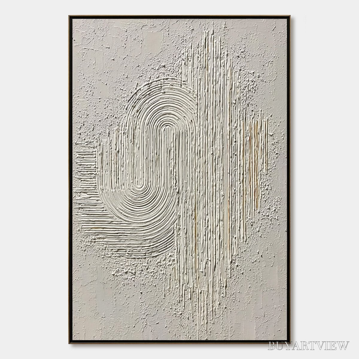 ARTOVITAS Echoes in Silence – Textured White Abstract Wabi Sabi - image 1