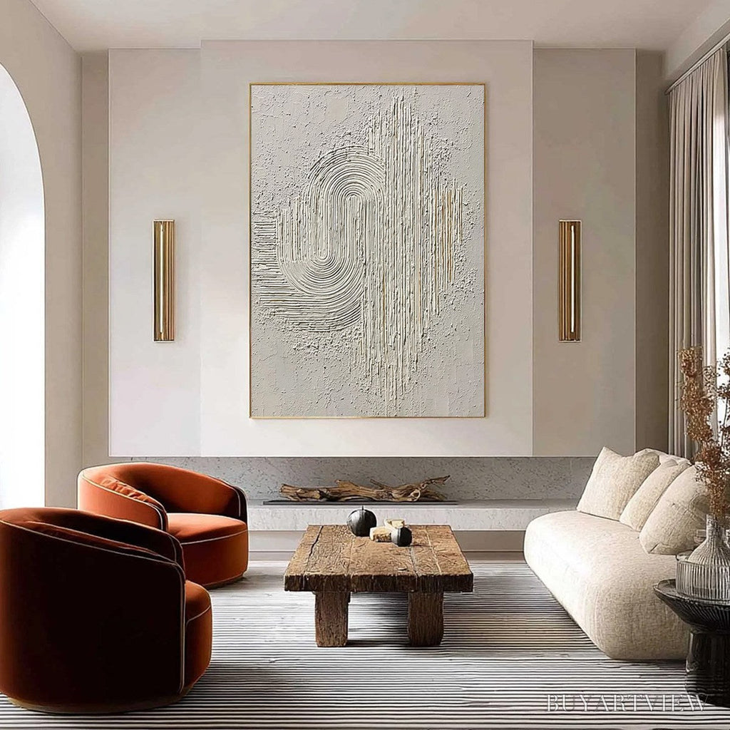 ARTOVITAS Echoes in Silence – Textured White Abstract Wabi Sabi - image 2