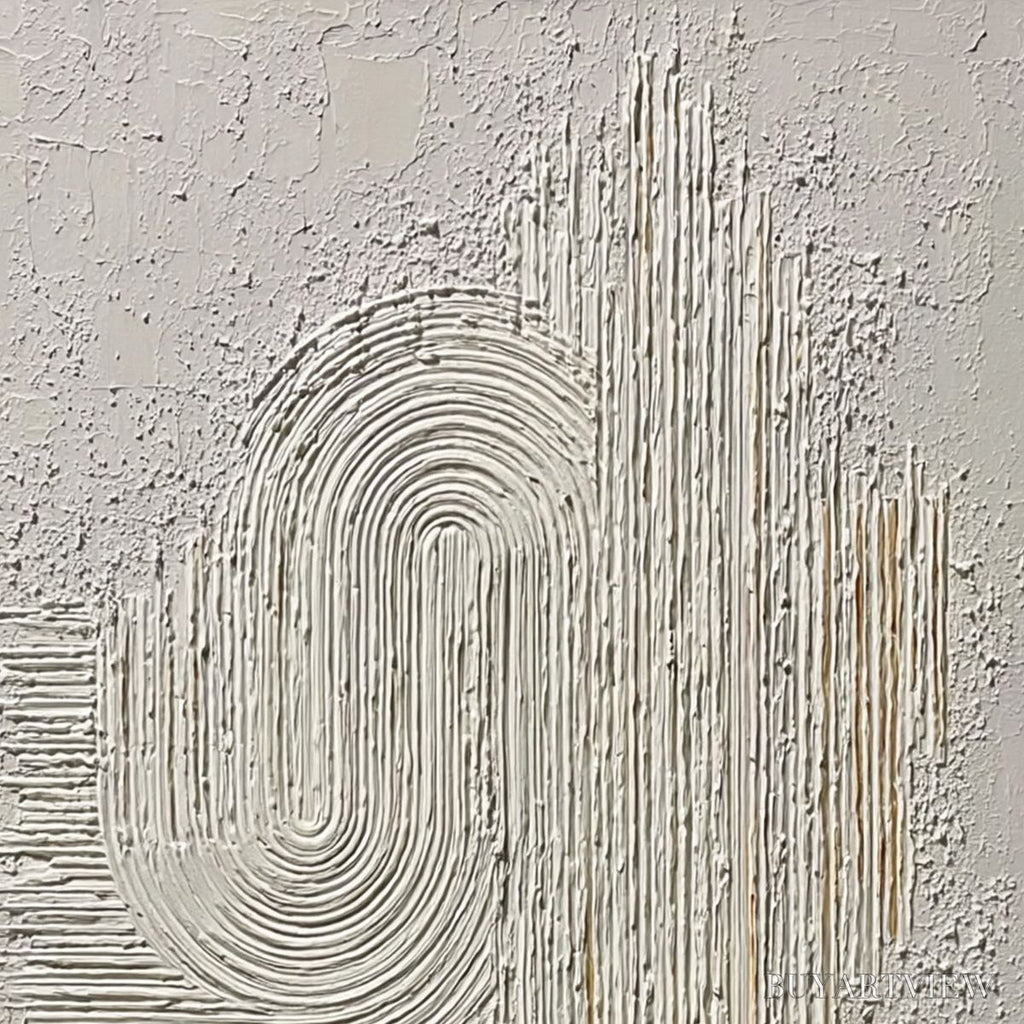 ARTOVITAS Echoes in Silence – Textured White Abstract Wabi Sabi - image 3